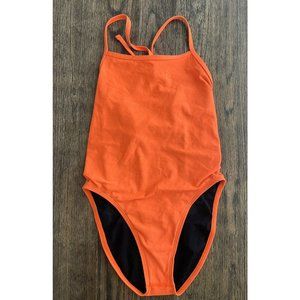 JOLYN Swim JACKSON 2 One Piece TIE Back Swim Swimsuit Orange Size 30